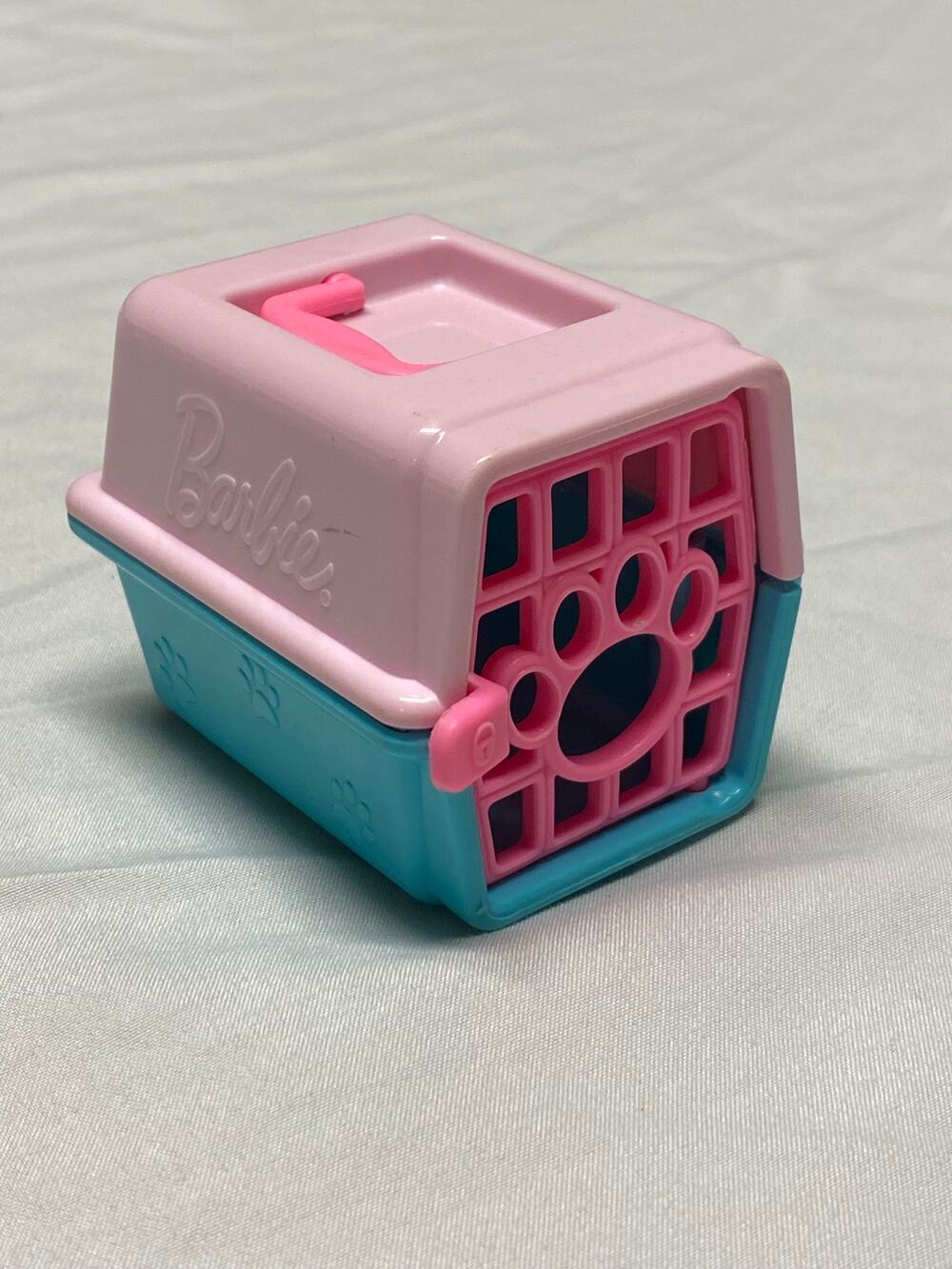 Mattel Barbie Doll Pet Boutique Dog Cat Carrier Pink Teal Embossed Carrier Only